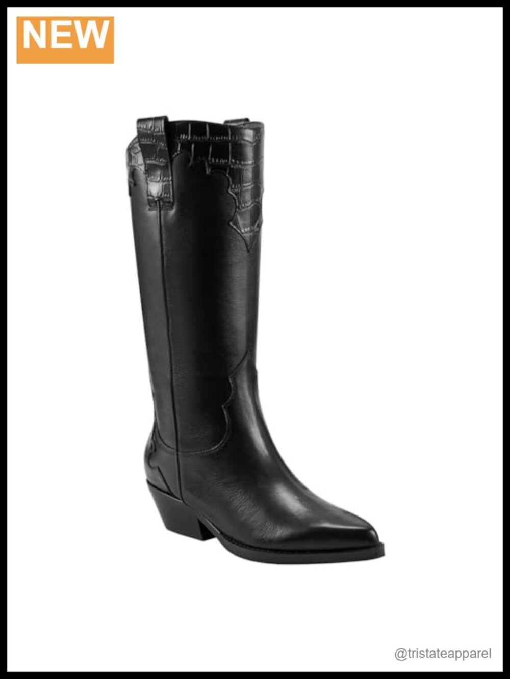 Marc Fisher LTD Hilaria Knee High Boots Leather Pointed Toe Block Heel -